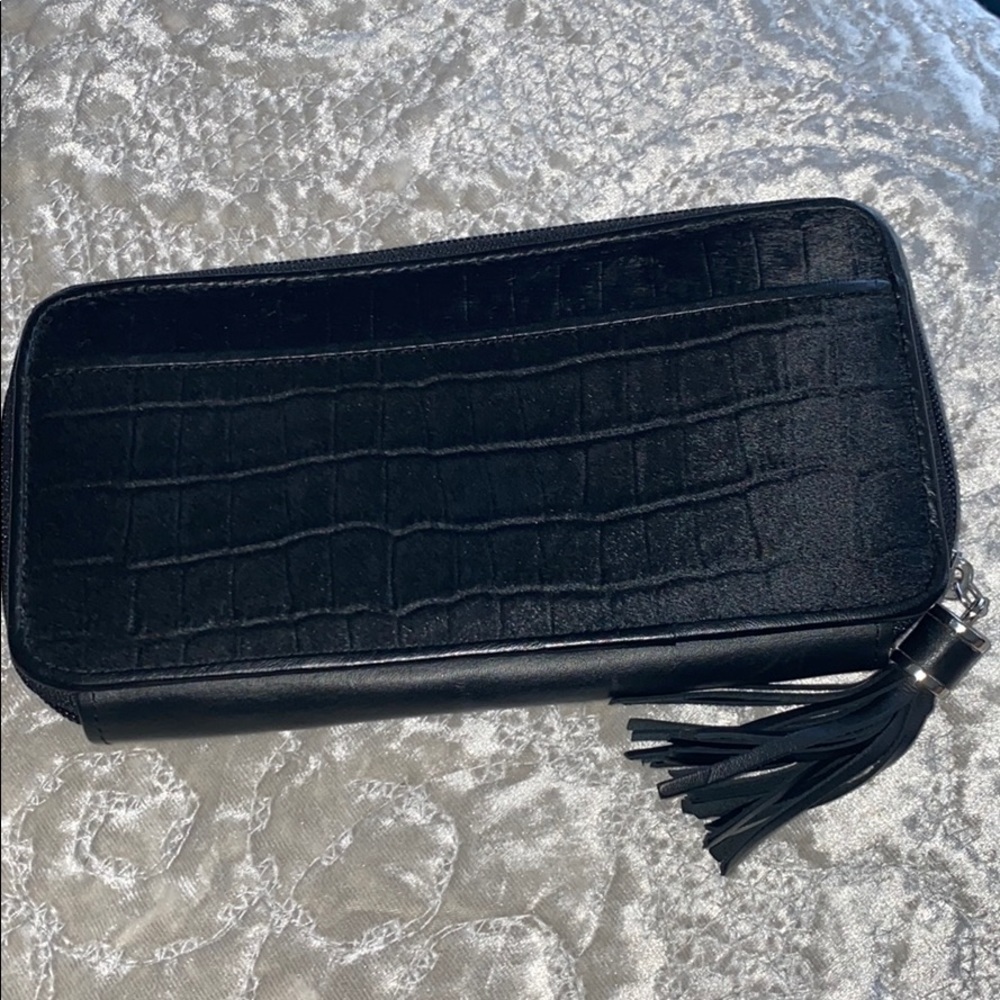 Black calf hair Neiman Marcus wallet